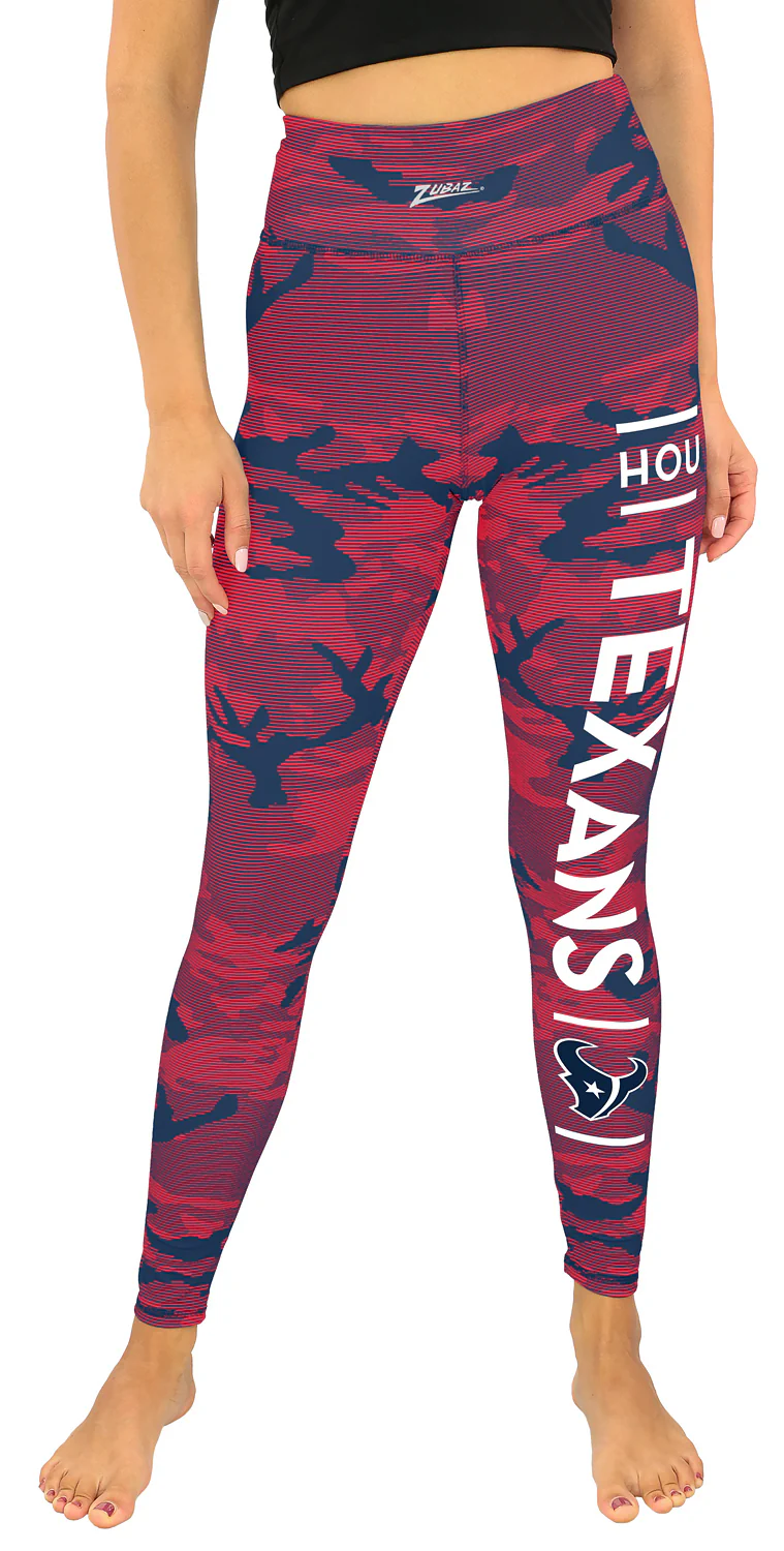 Zubaz NFL Women's Goal Line Camo Line Leggings, Houston Texans