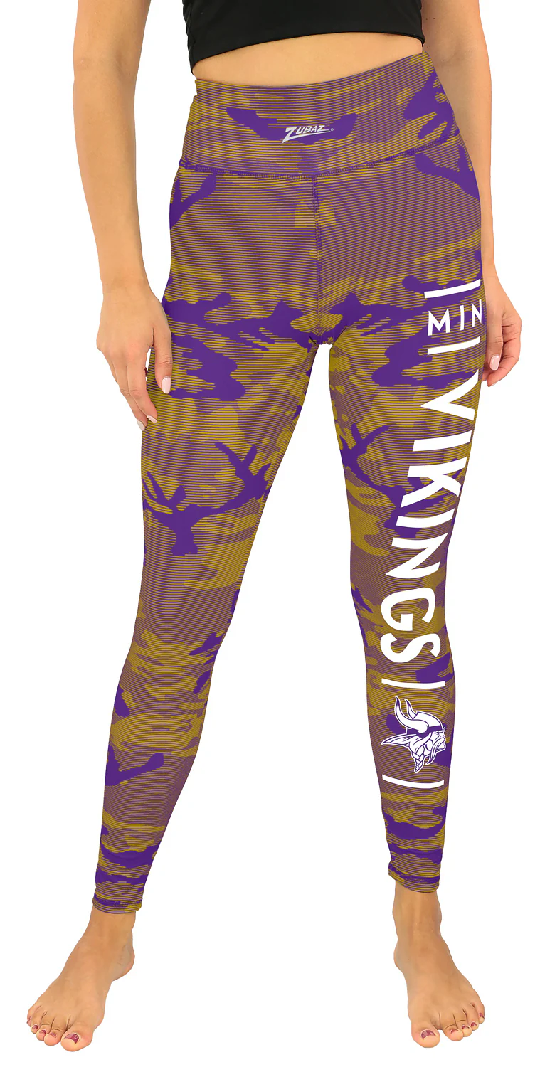 Zubaz NFL Women's Goal Line Camo Line Leggings, Minnesota Vikings - Image 39