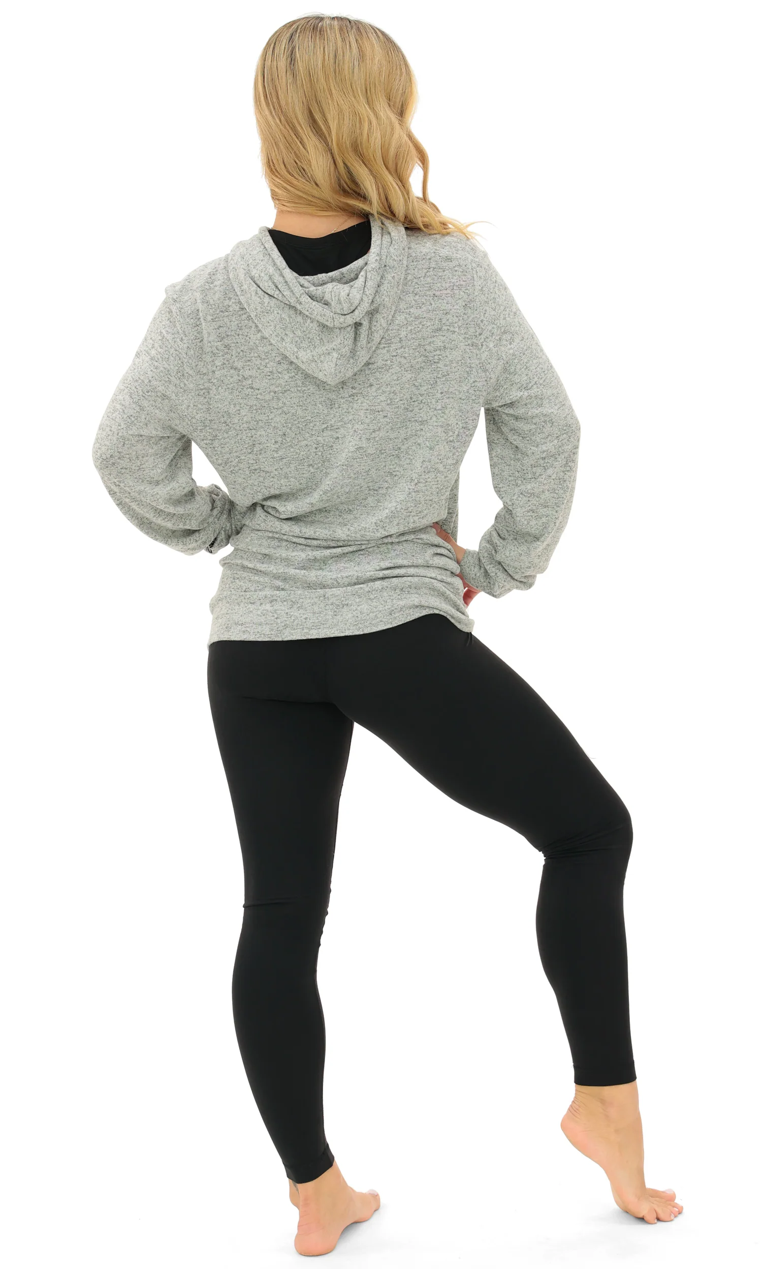 Zubaz NFL Women's Goal Line Soft Marled Gray Hoodie, New York Jets - Image 23