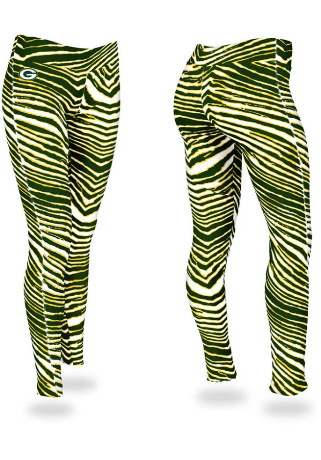 Zubaz NFL Women's Green Bay Packers Zebra Print Legging Bottoms - Image 3