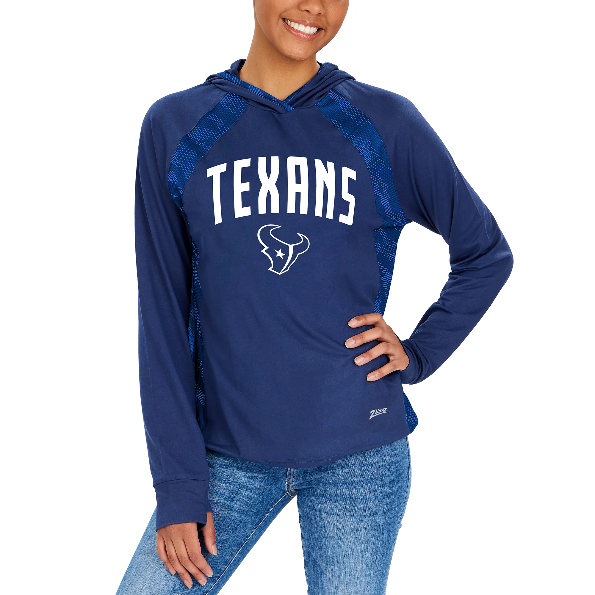 Zubaz NFL Women's Houston Texans Elevated Hoodie W/ Tonal Viper Print - Image 3