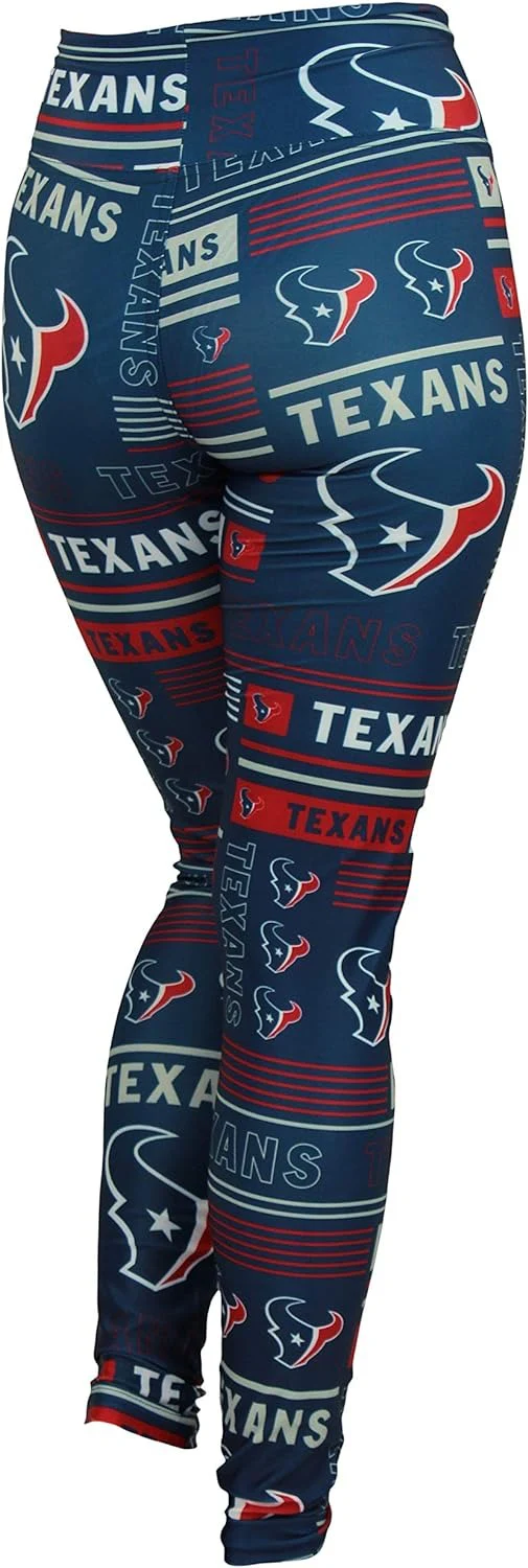 Zubaz NFL WOMEN'S HOUSTON TEXANS TEAM COLOR COLUMN LEGGING - Image 2