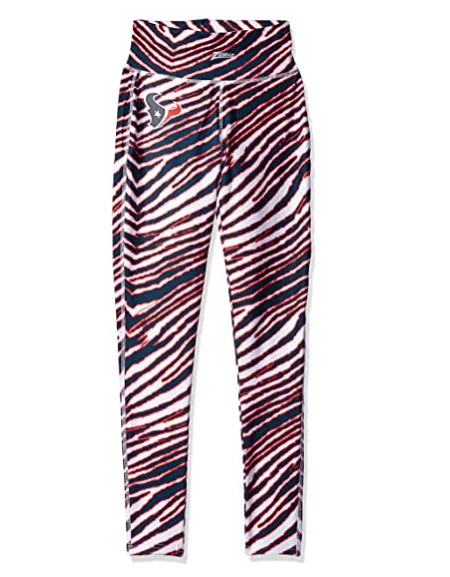Zubaz NFL Women's Houston Texans Zebra Print Legging Bottoms - Image 4