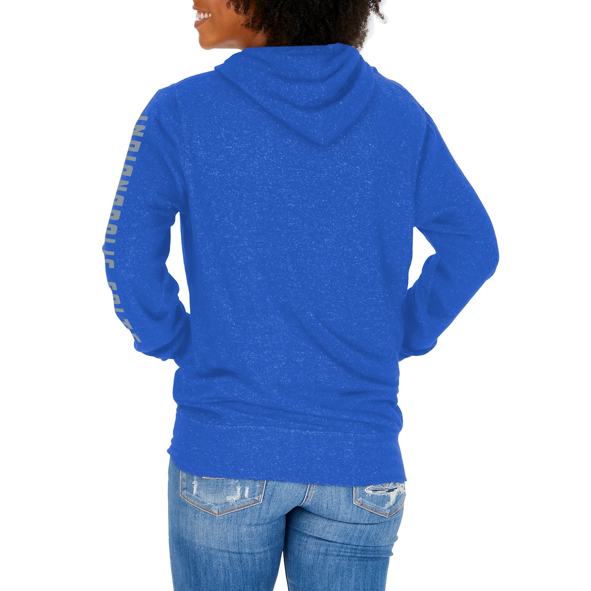 Zubaz NFL Women's Indianapolis Colts Marled Soft Pullover Hoodie - Image 2