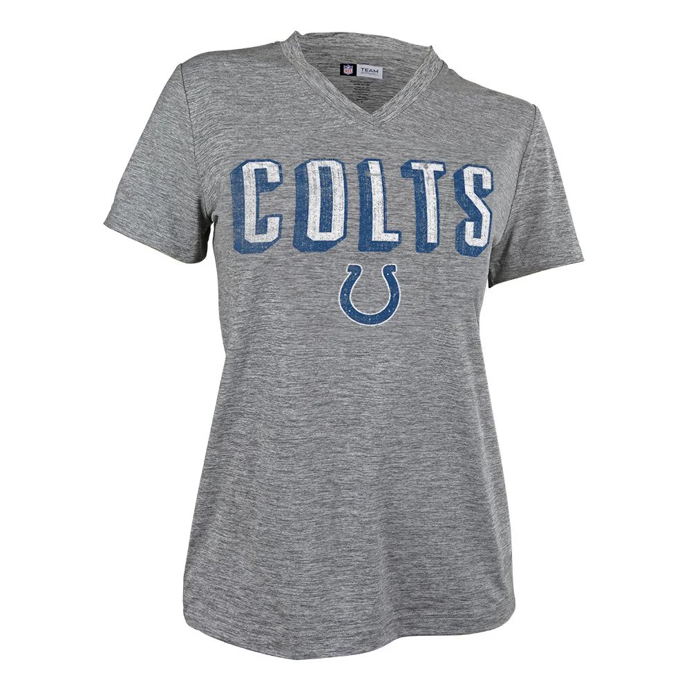 Zubaz NFL Women's Indianapolis Colts Retro Zebra V-Neck T-Shirt - Image 2