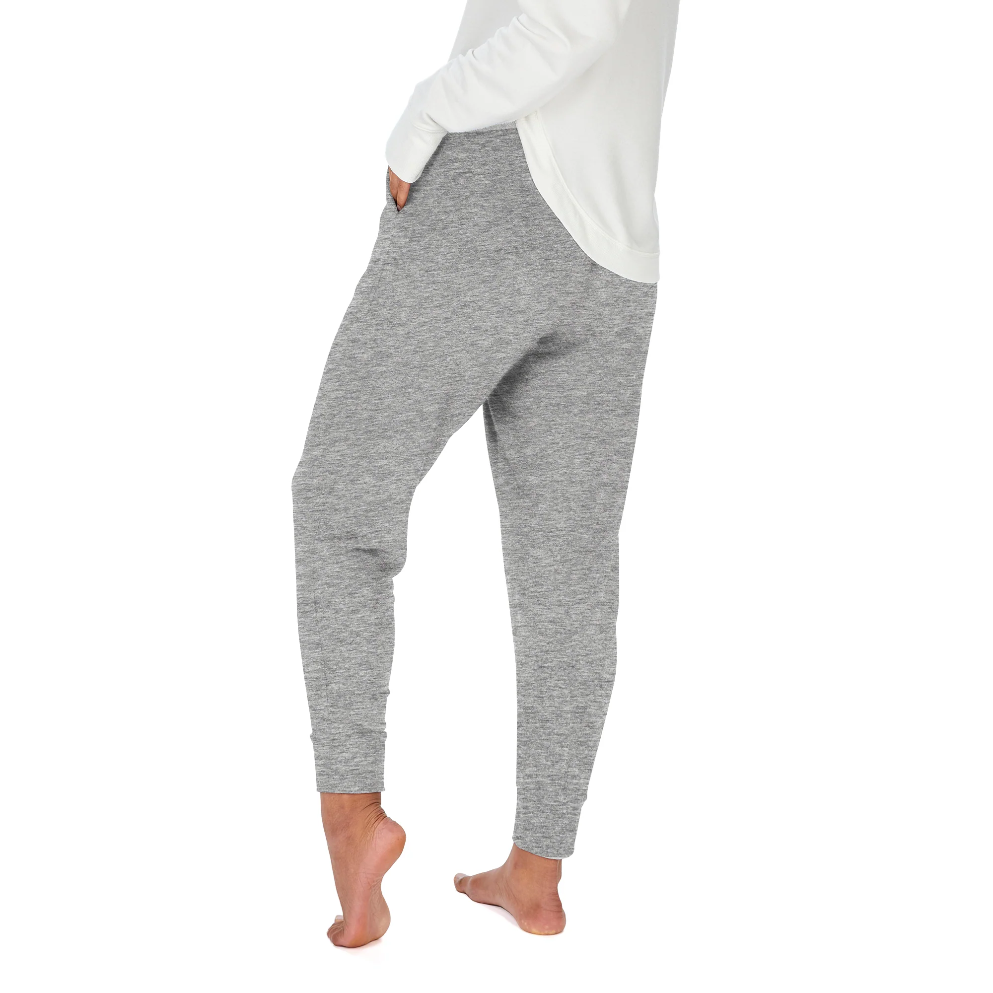 Zubaz NFL Women's Kansas City Chiefs Marled Gray Soft Jogger - Image 2