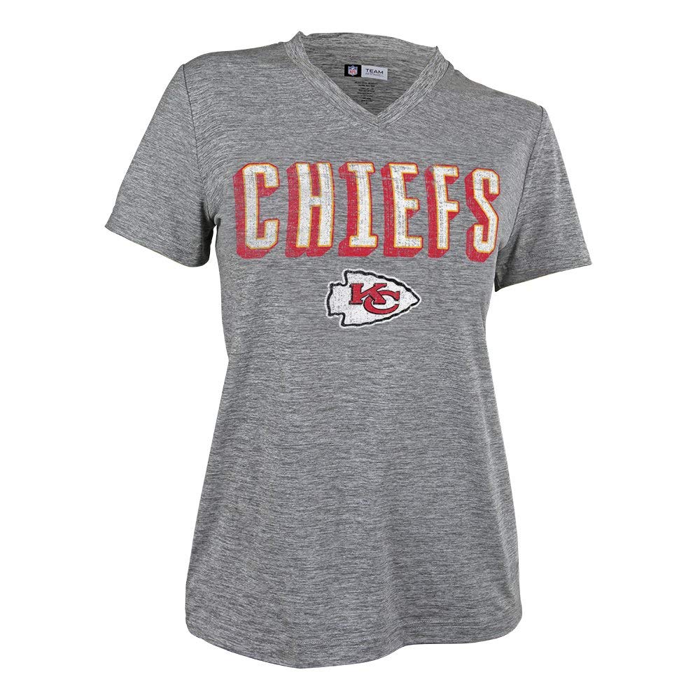 Zubaz NFL Women's Kansas City Chiefs Retro Zebra V-Neck T-Shirt - Image 4