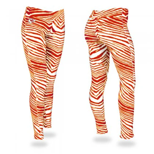 Zubaz NFL Women's Kansas City Chiefs Zebra Print Legging Bottoms - Image 4
