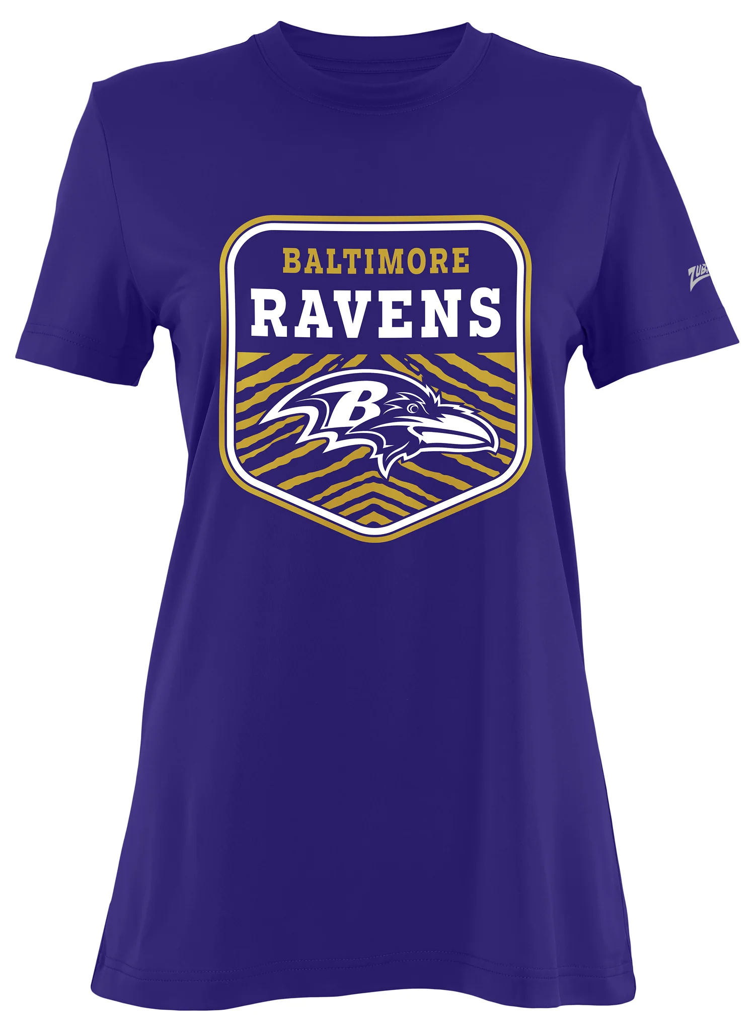 Zubaz NFL Women's Kicker Team Color Short Sleeve T-Shirt, Baltimore Ravens - Image 2