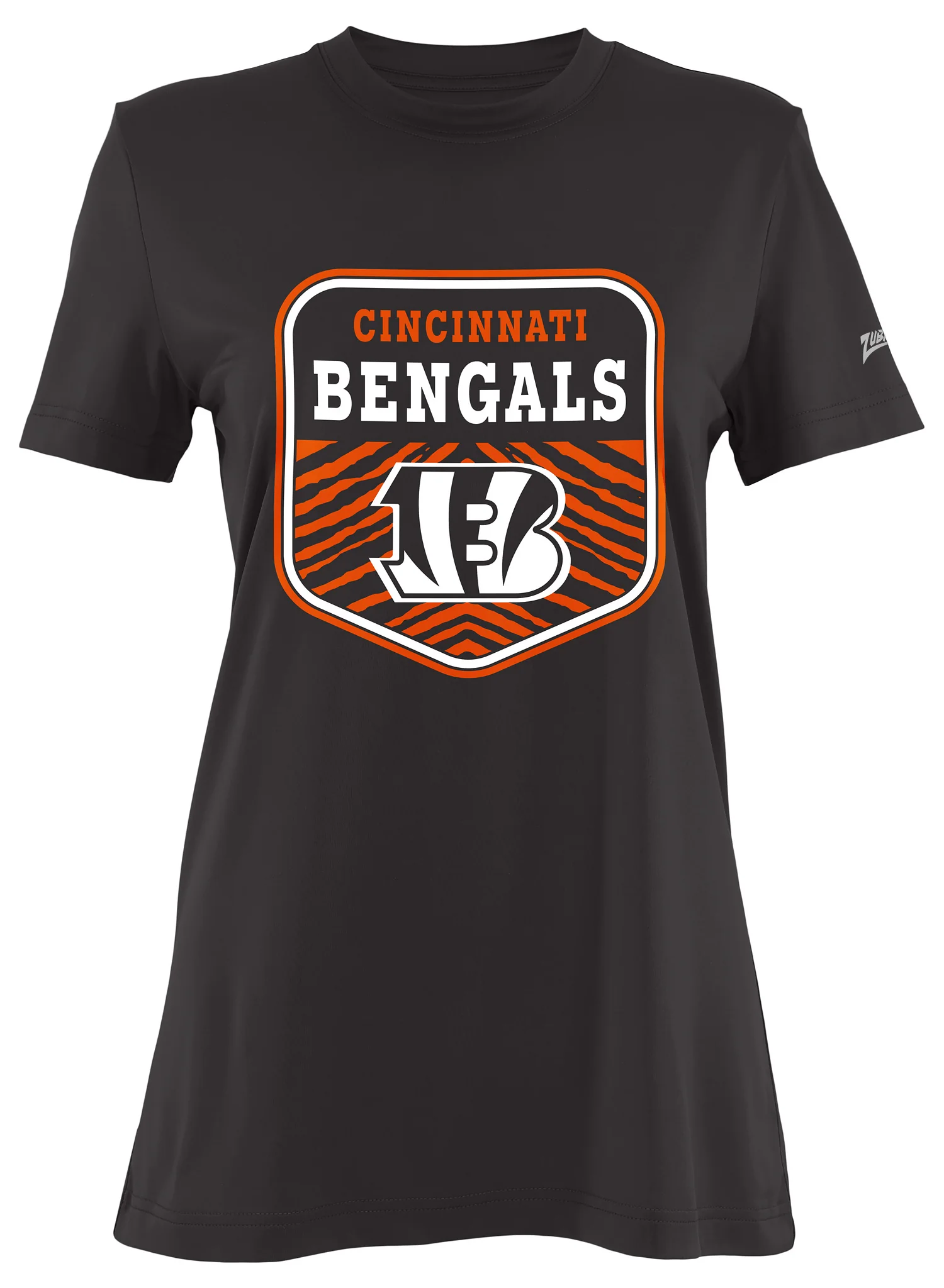 Zubaz NFL Women's Kicker Team Color Short Sleeve T-Shirt, Cincinnati Bengals - Image 37