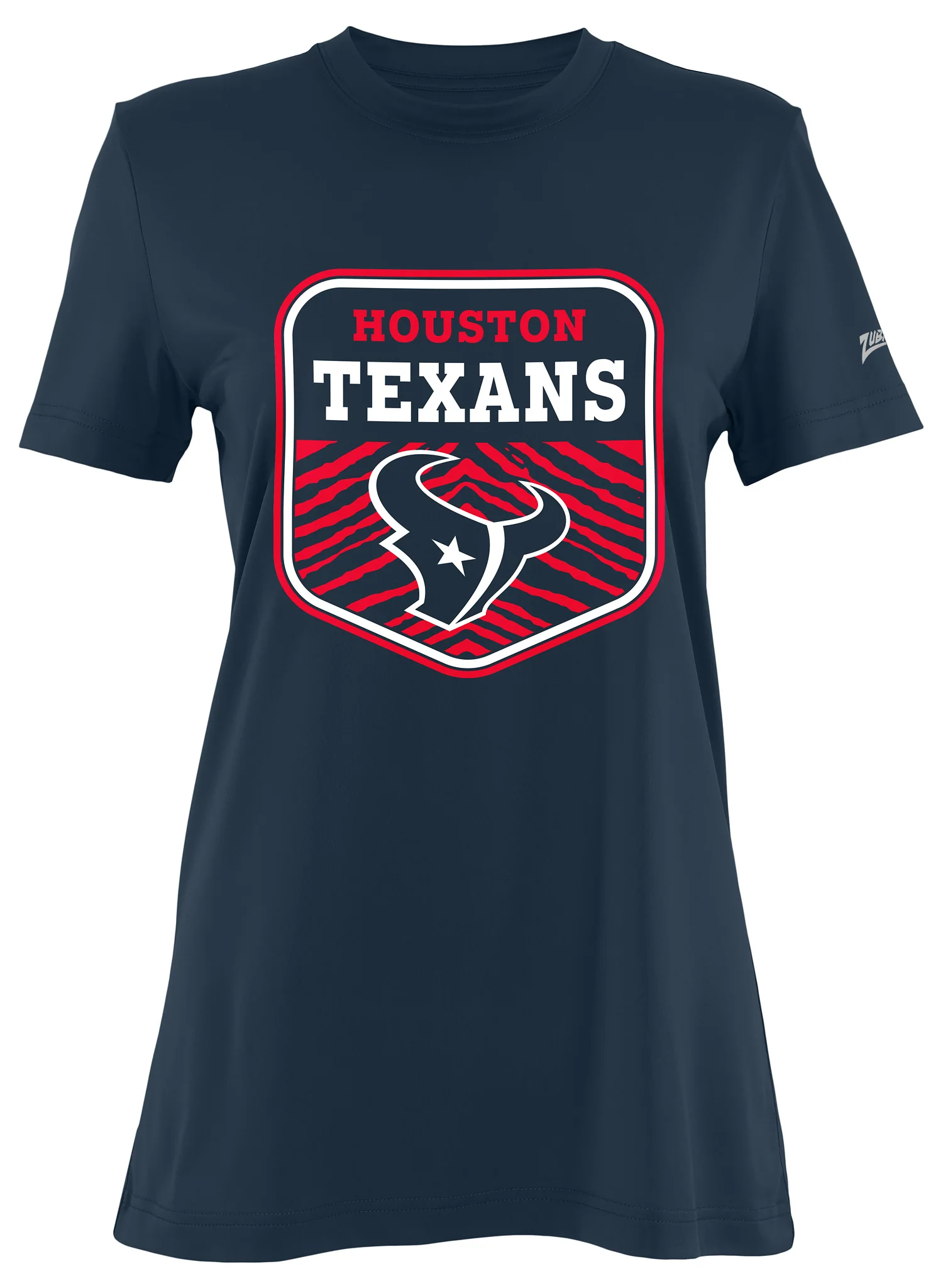 Zubaz NFL Women's Kicker Team Color Short Sleeve T-Shirt, Houston Texans - Image 2