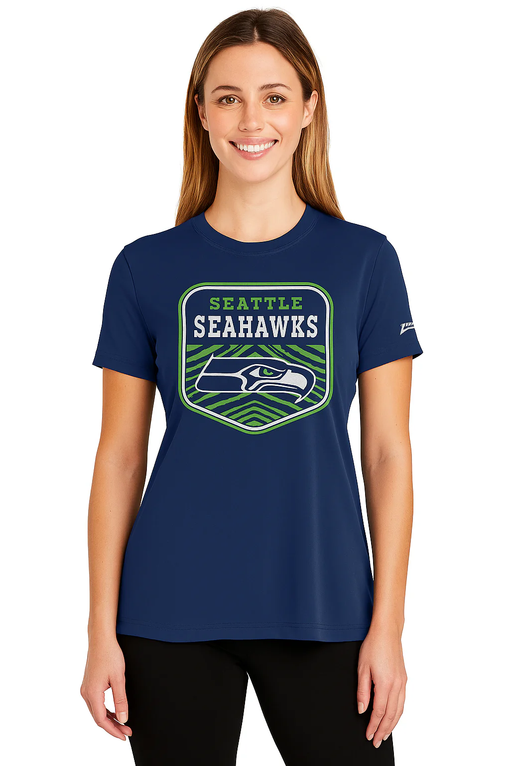 Zubaz NFL Women's Kicker Team Color Short Sleeve T-Shirt, Seattle Seahawks - Image 12