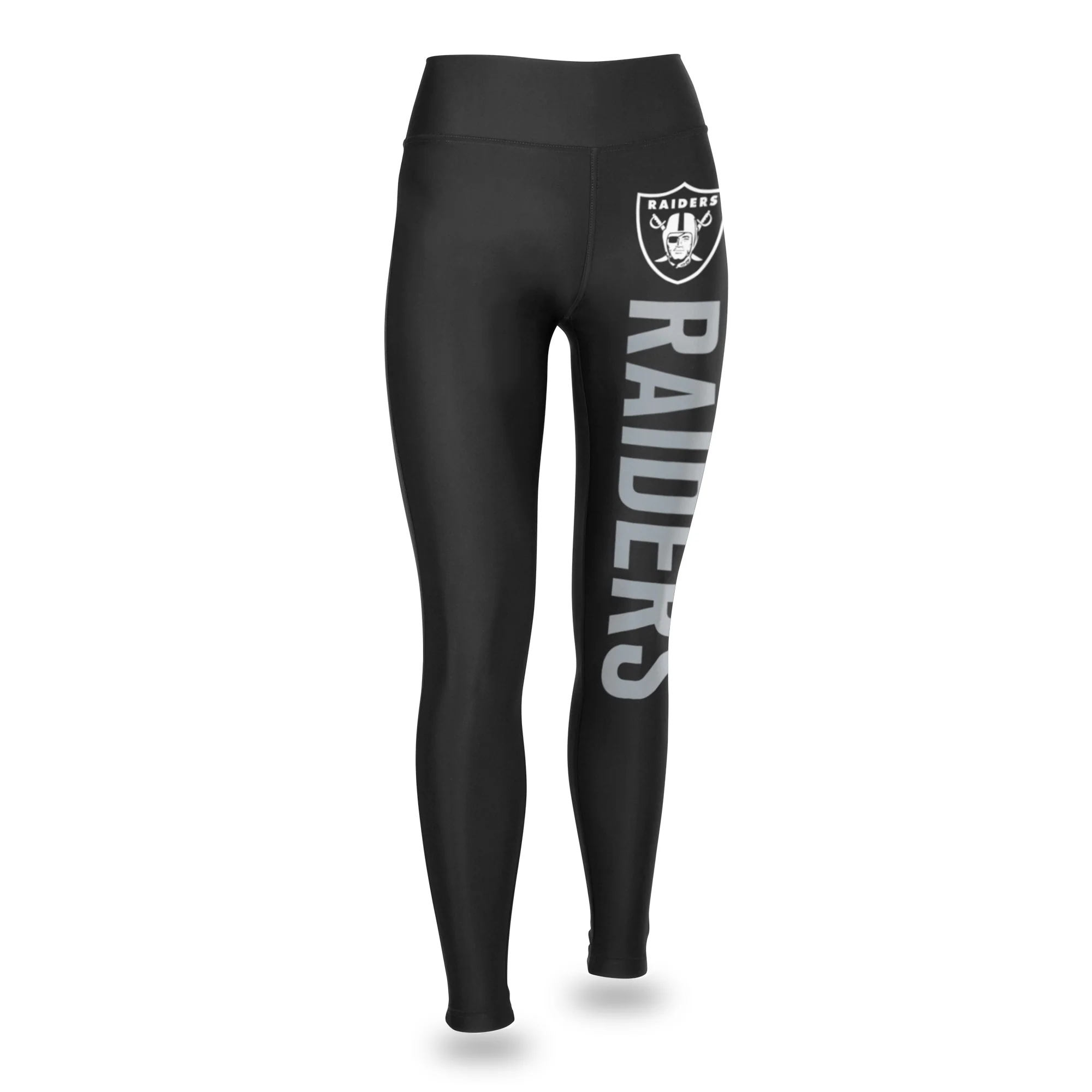 Zubaz NFL Women's Las Vegas Raiders Vertical Graphic Leggings, Black - Image 3