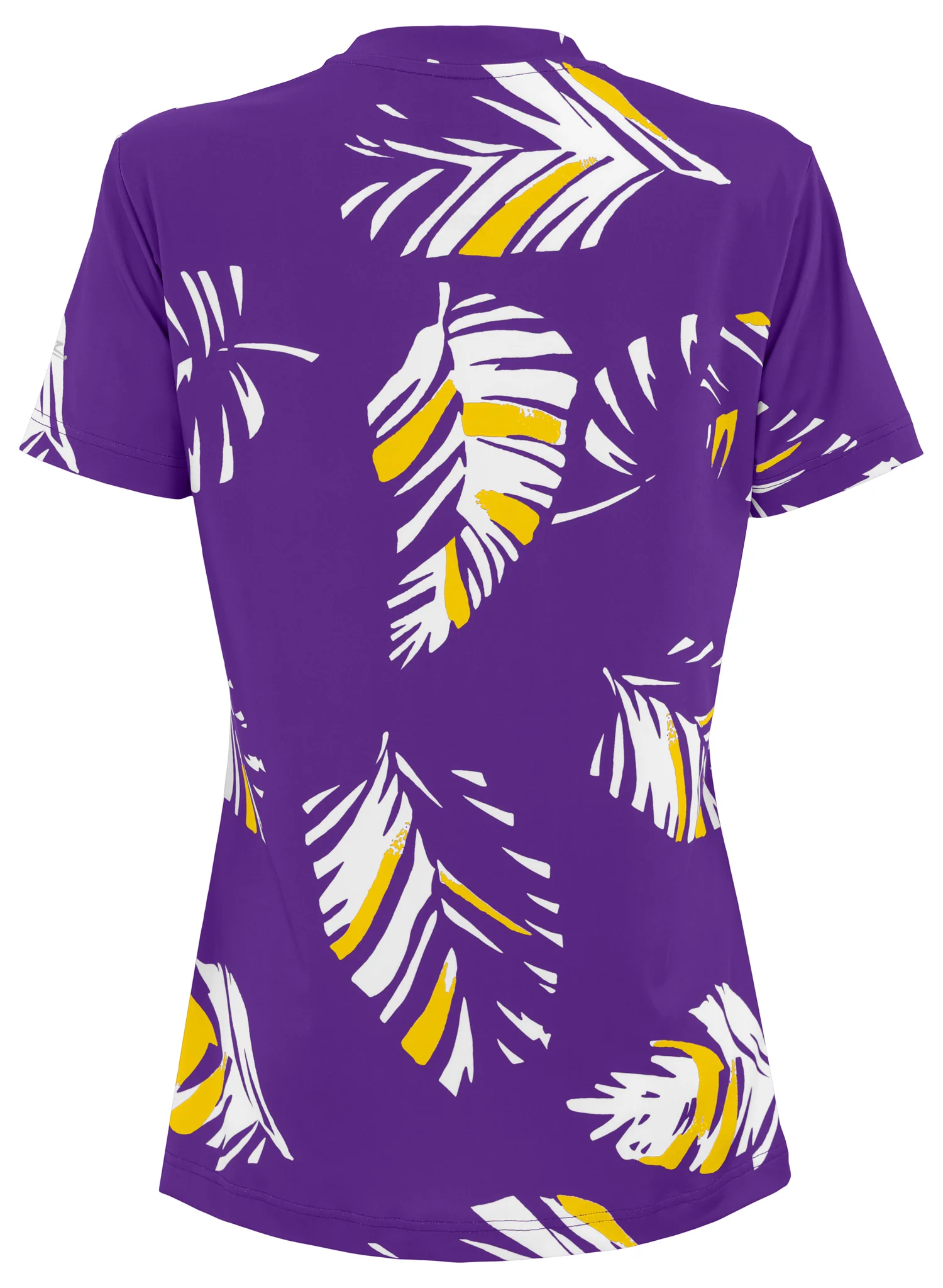 Zubaz NFL Womens Leaf Team Color Script Short Sleeve T-Shirt, Minnesota Vikings - Image 2