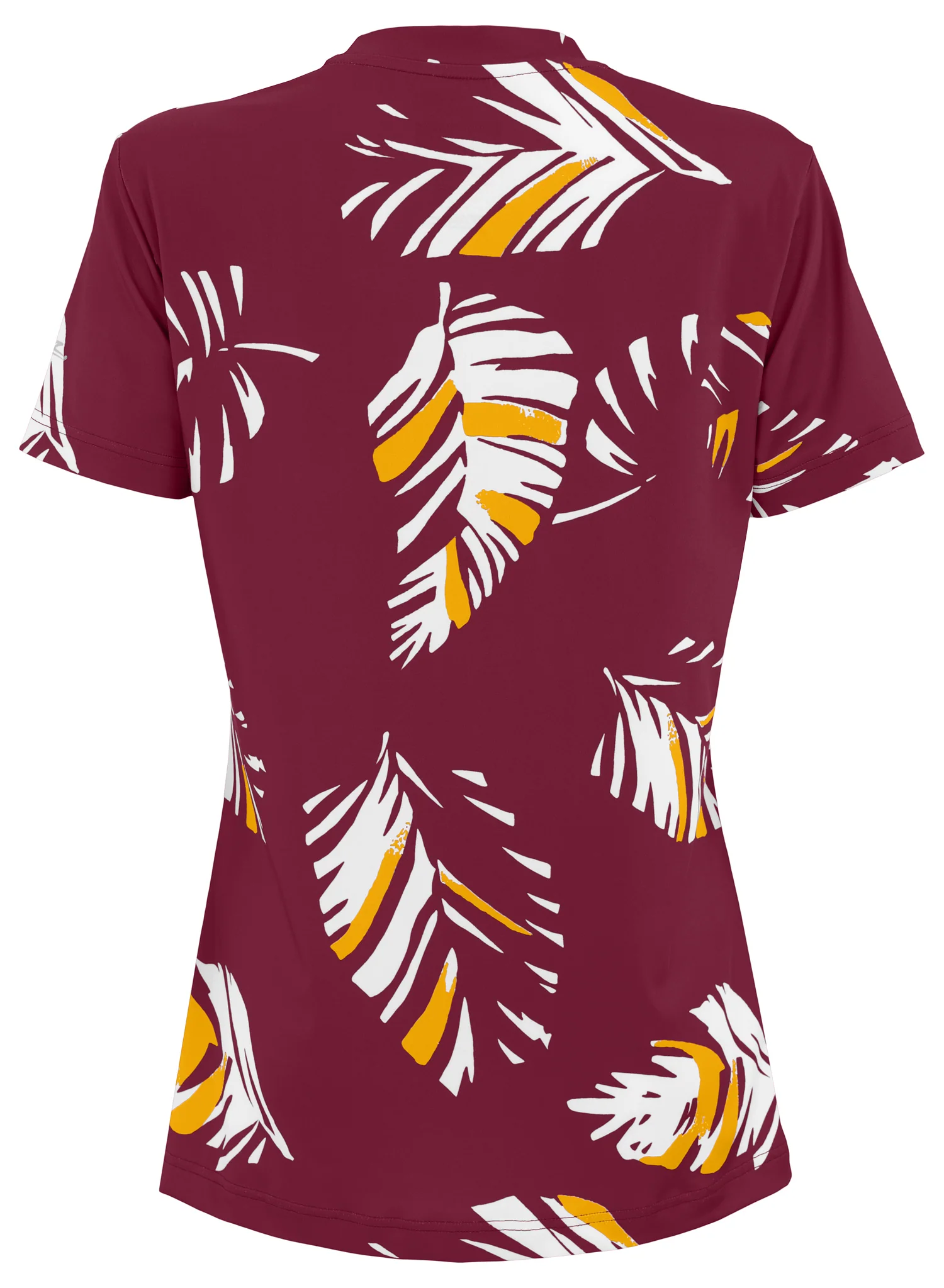 Zubaz NFL Womens Leaf Team Color Script Short Sleeve T-Shirt, Washington Commanders - Image 2
