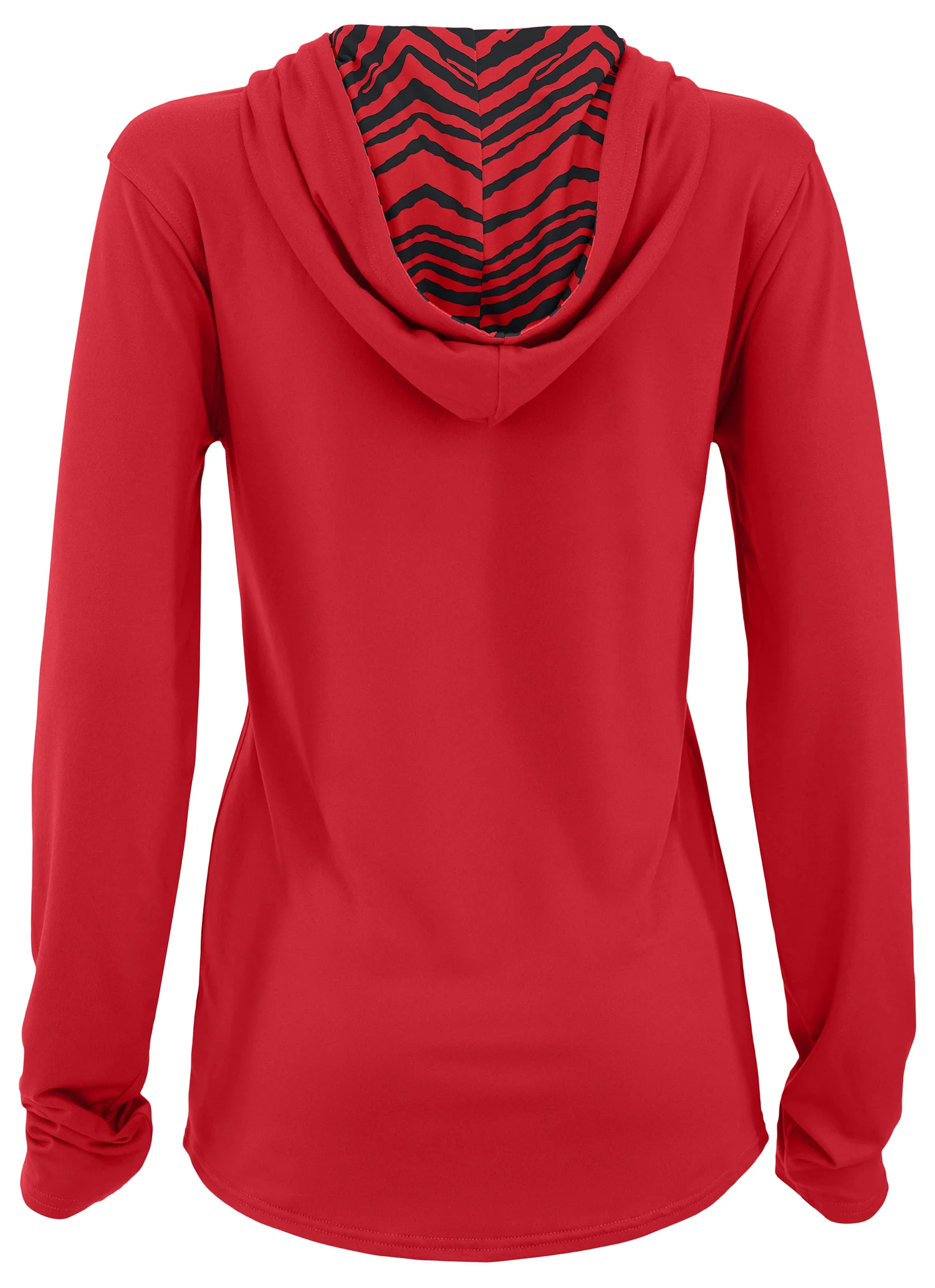 Zubaz NFL Women's Light Weight Team Color Hoodie 2 Tone Zebra Liner, Retro 3 Point Logo, Tampa Bay Buccaneers - Image 2