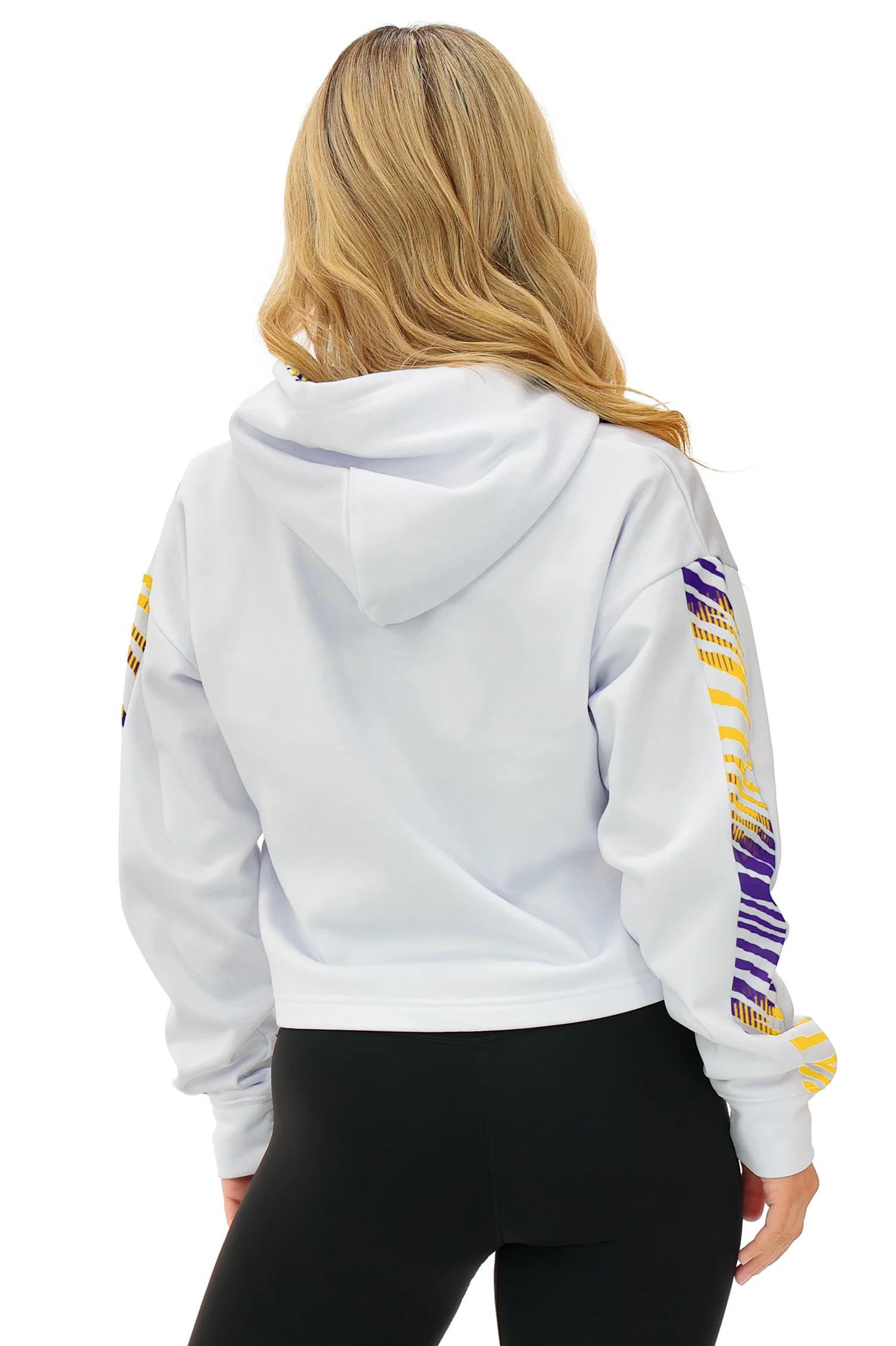 Zubaz NFL Women's Linebacker Zebra Ombre Crop Top Hoodie, MINNESOTA VIKINGS - Image 18