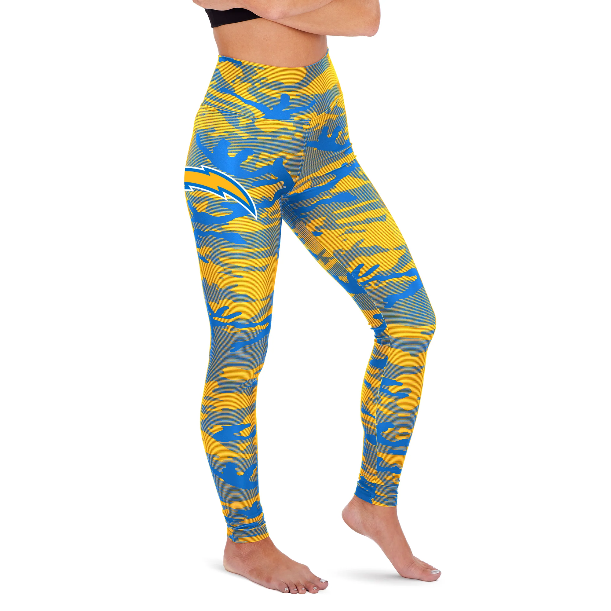 Zubaz NFL Women's Los Angeles Chargers Camo Lines Leggings - Image 3