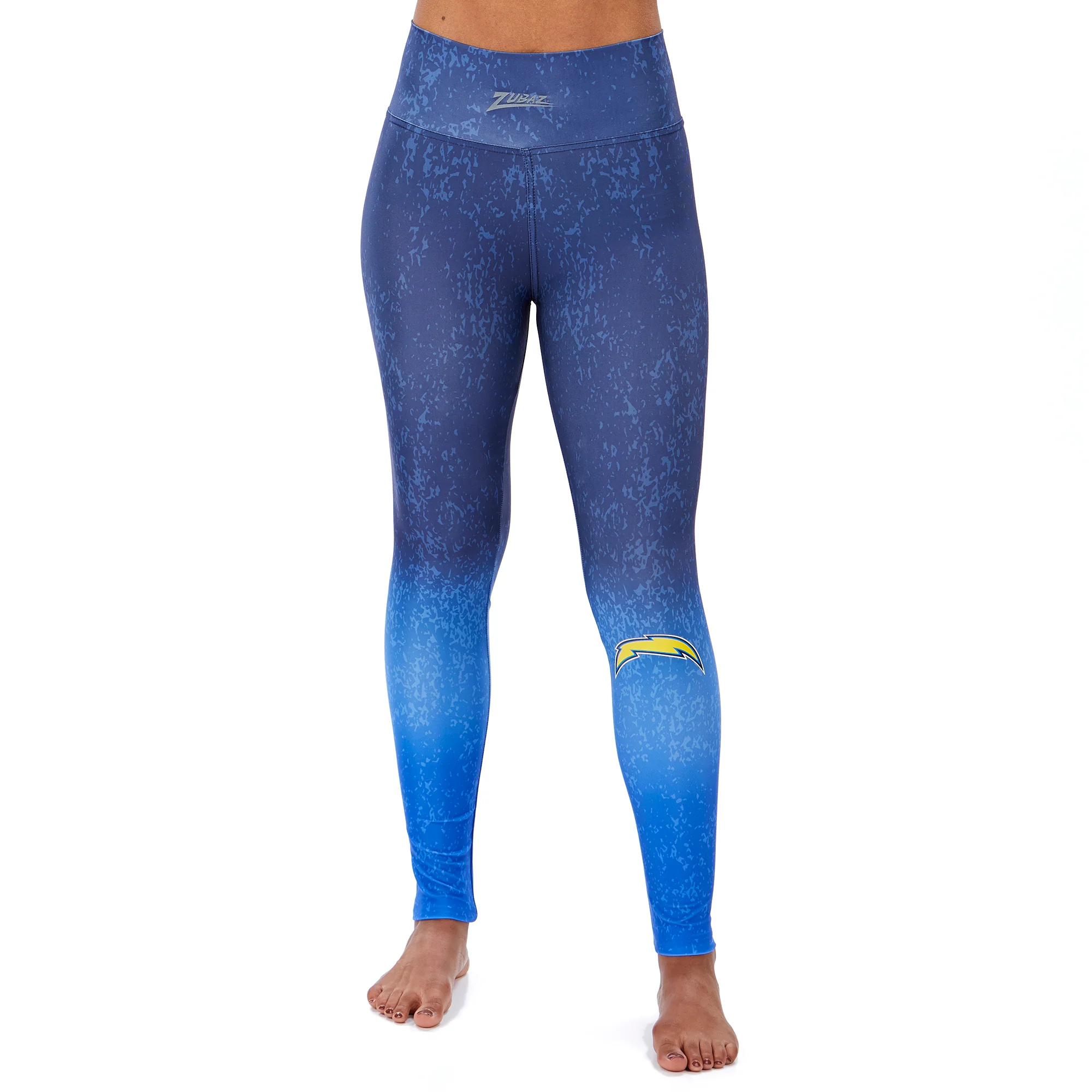 Zubaz NFL WOMENS LOS ANGELES CHARGERS NAVY/LIGHT BLUE DISTRESSED GRADIENT LEGGING Double Extra Large - Image 2