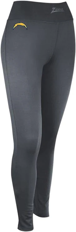Zubaz NFL WOMEN'S LOS ANGELES CHARGERS SOLID CHARCOAL LEGGING