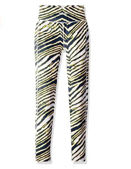 Zubaz NFL Women's Los Angeles Chargers Zebra Print Legging Bottoms - Image 2