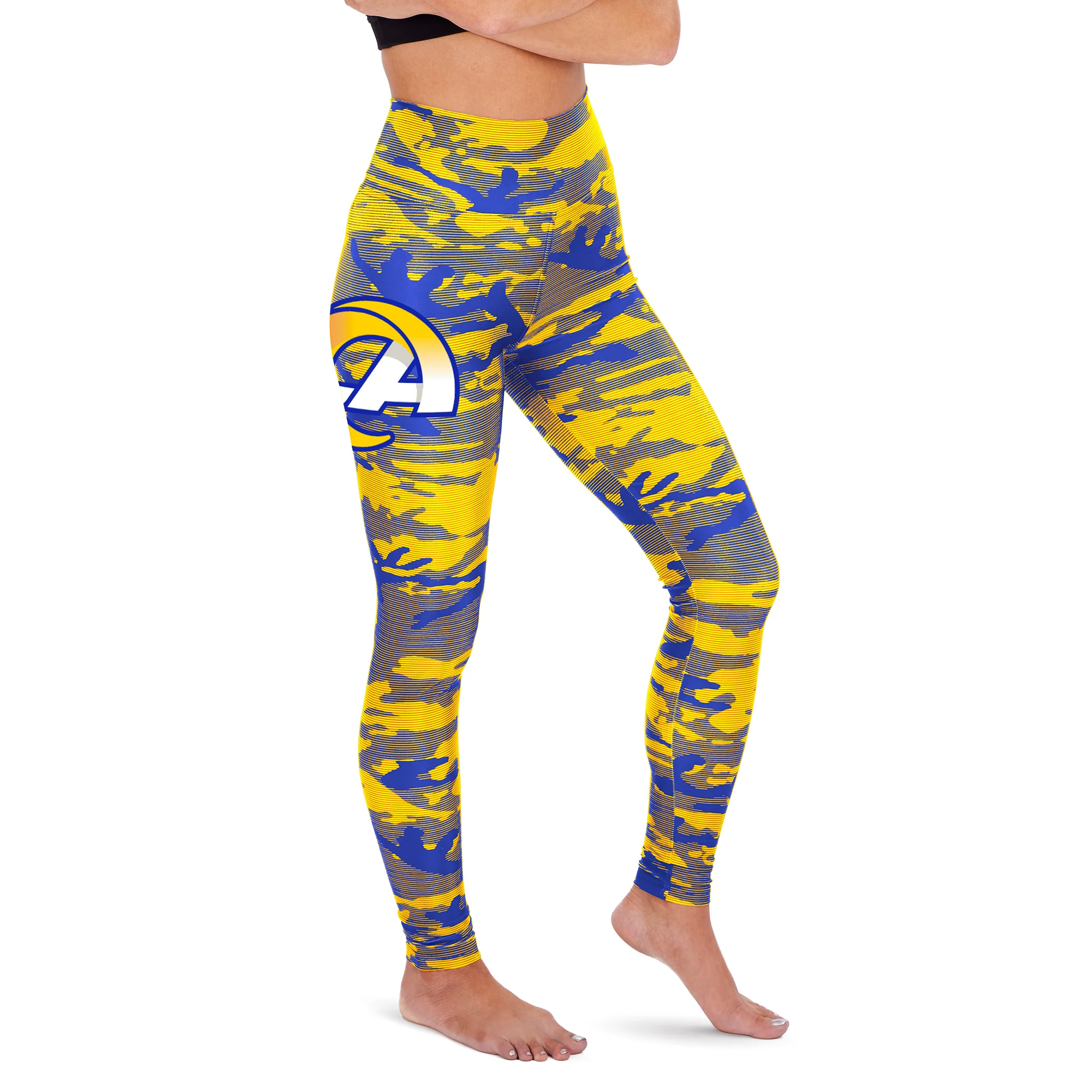 Zubaz NFL Women's Los Angeles Rams Camo Lines Leggings - Image 5
