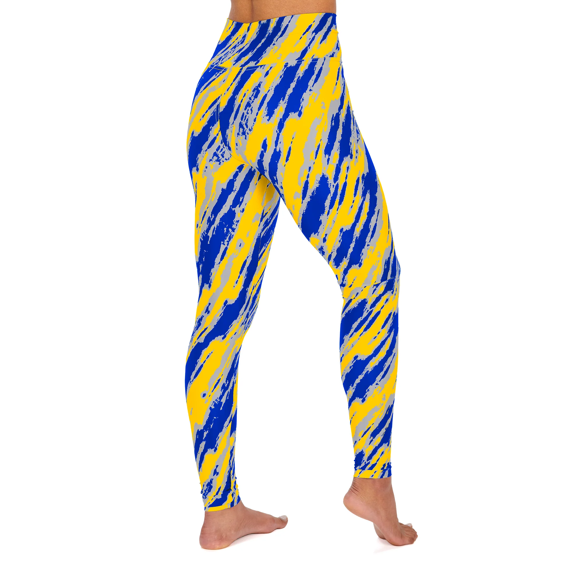Zubaz NFL Women's Los Angeles Rams Diagonal Streak Leggings - Image 2