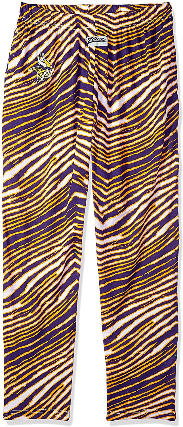 Zubaz NFL Women's Minnesota Vikings Classic Zebra Print Team Logo Pants - Image 2
