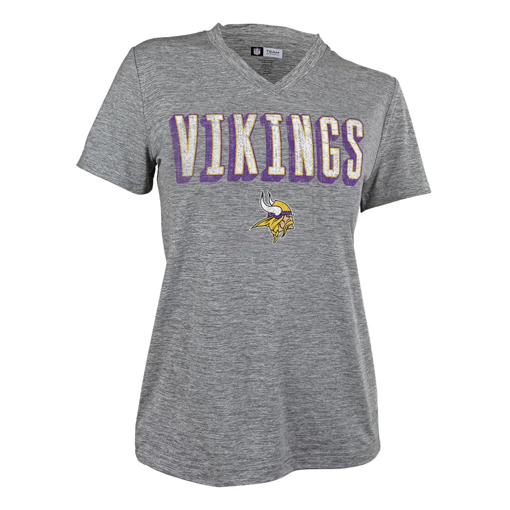Zubaz NFL Women's Minnesota Vikings Retro Zebra V-Neck T-Shirt - Image 4