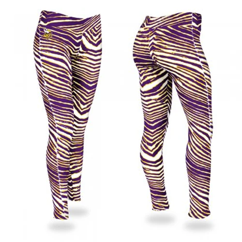 Zubaz NFL Women's Minnesota Vikings Zebra Print Legging Bottoms - Image 4