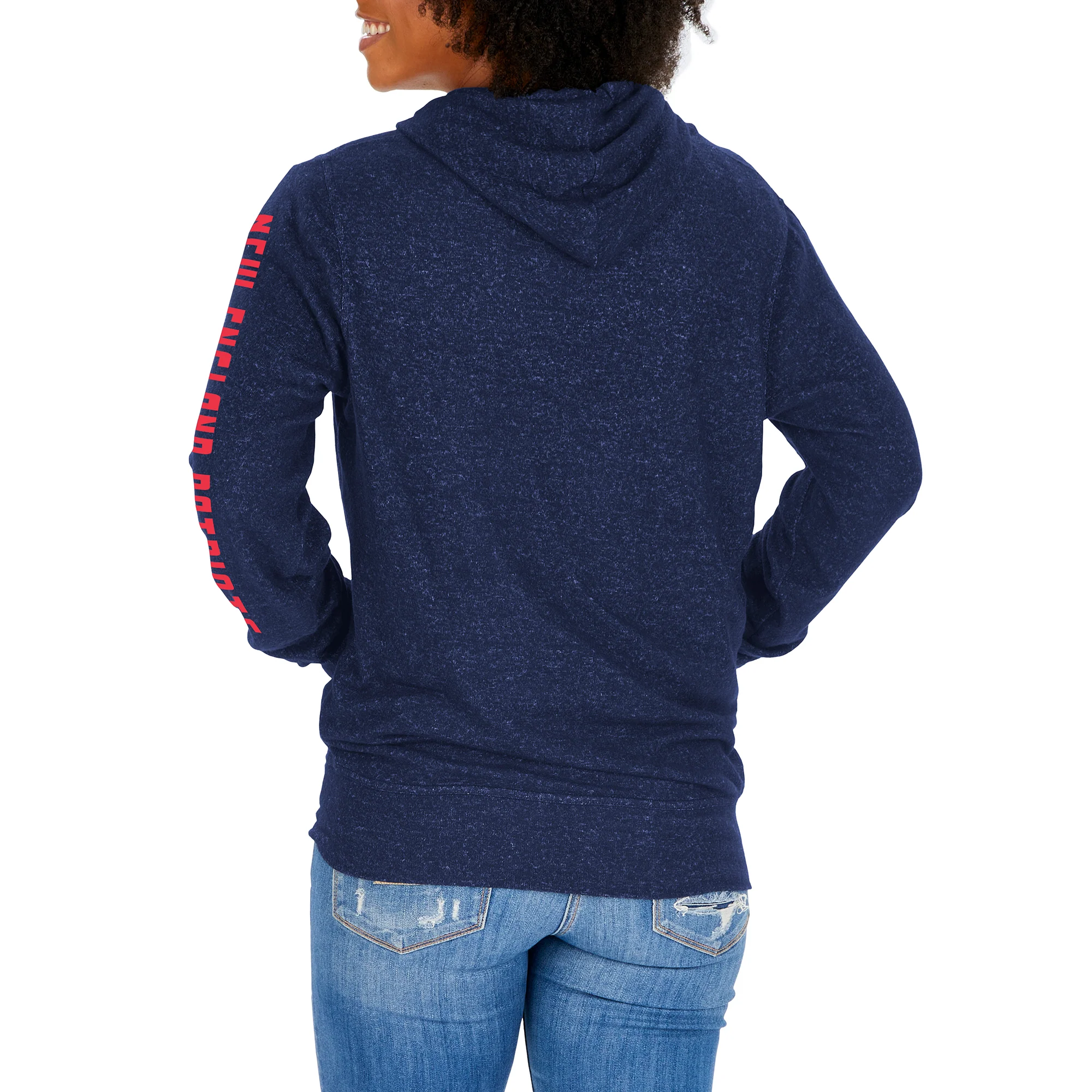 Zubaz NFL Women's New England Patriots Marled Soft Pullover Hoodie - Image 2