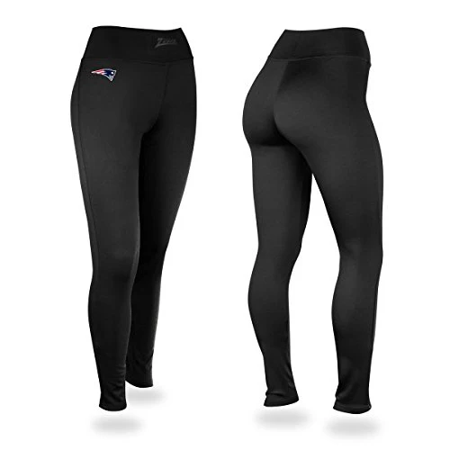 Zubaz NFL Women's New England Patriots Solid Leggings, Black - Image 2