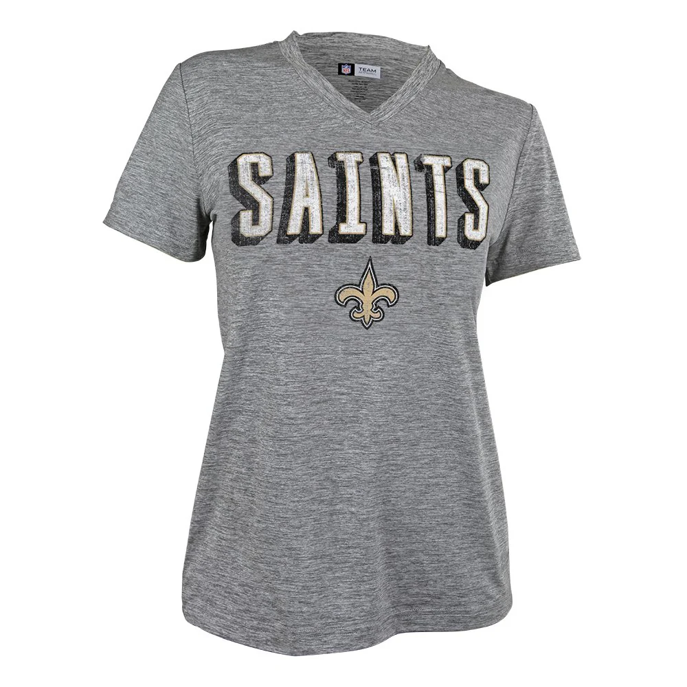 Zubaz NFL Women's New Orleans Saints Retro Zebra V-Neck T-Shirt - Image 5