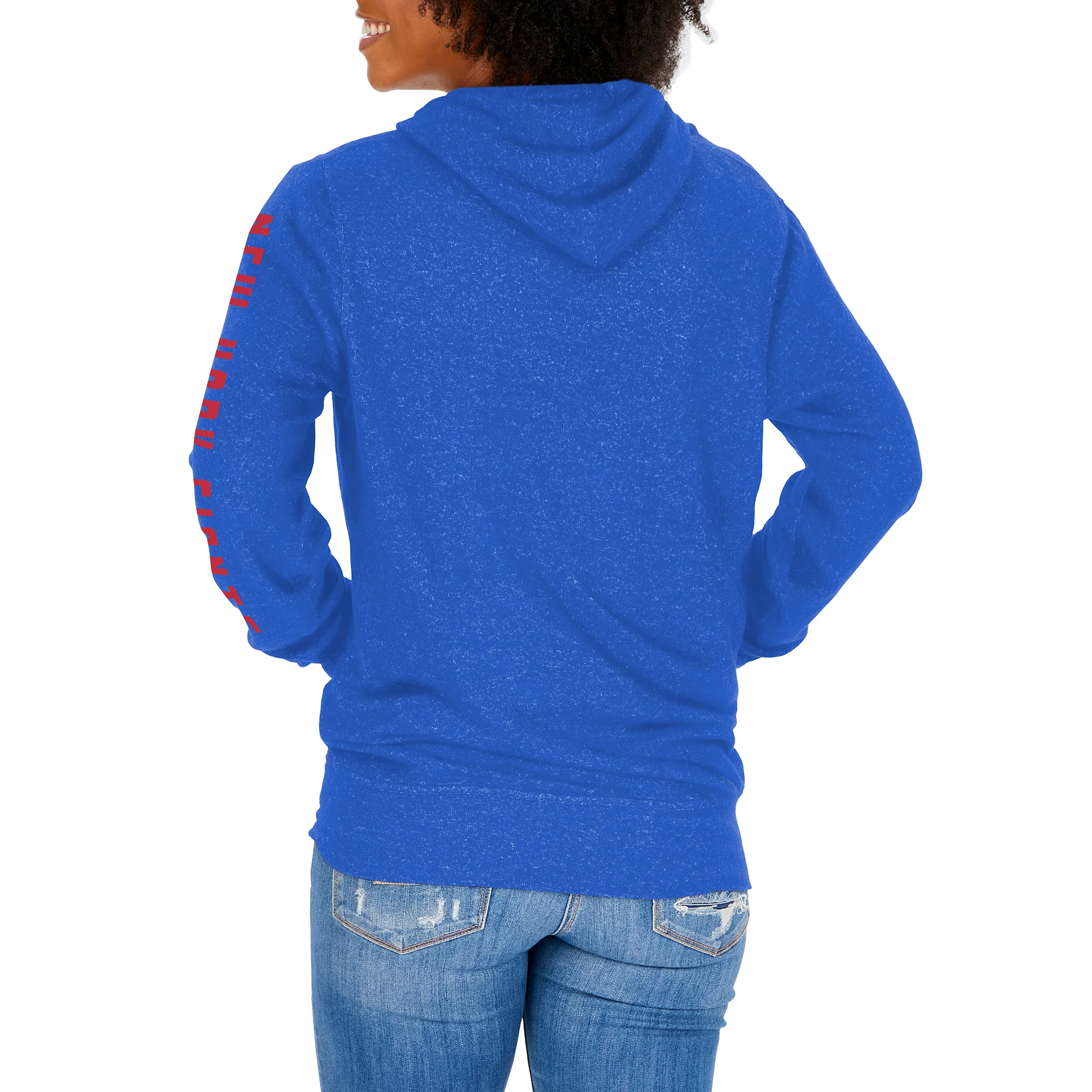 Zubaz NFL Women's New York Giants Marled Soft Pullover Hoodie - Image 2