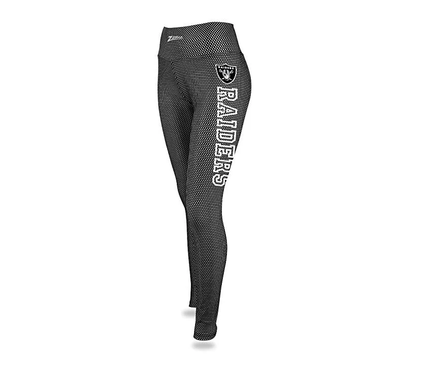 Zubaz NFL Women's Oakland Raiders Printed Faux Mesh Leggings - Image 6