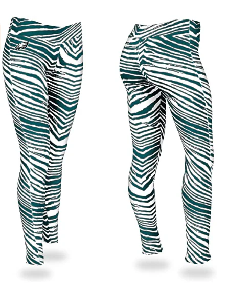 Zubaz NFL Women's Philadelphia Eagles Zebra Print Legging Bottoms - Image 3