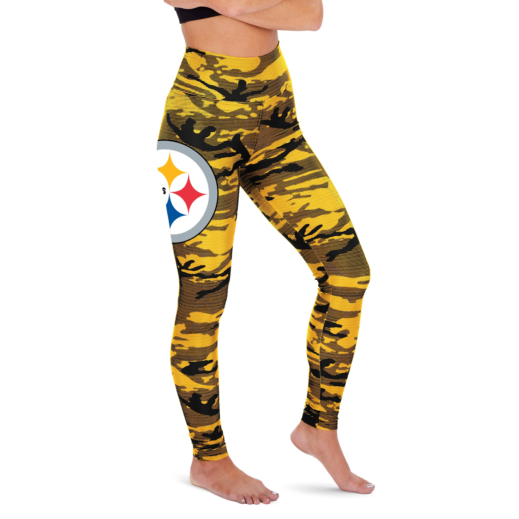 Zubaz NFL Women's Pittsburgh Steelers Camo Lines Leggings - Image 3