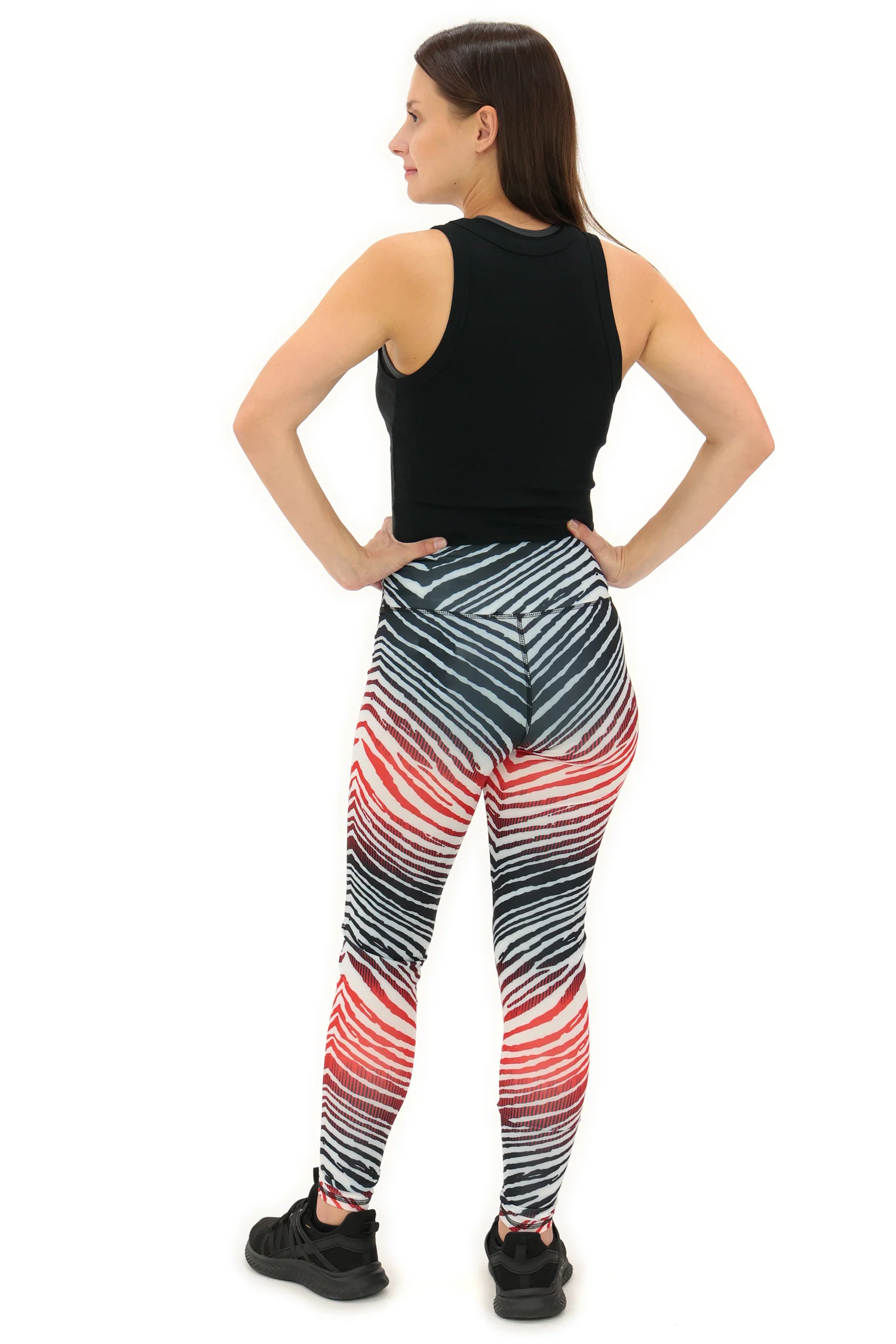 Zubaz NFL Women's Primary Logo Zebra Ombre Leggings, Atlanta Falcons - Image 11