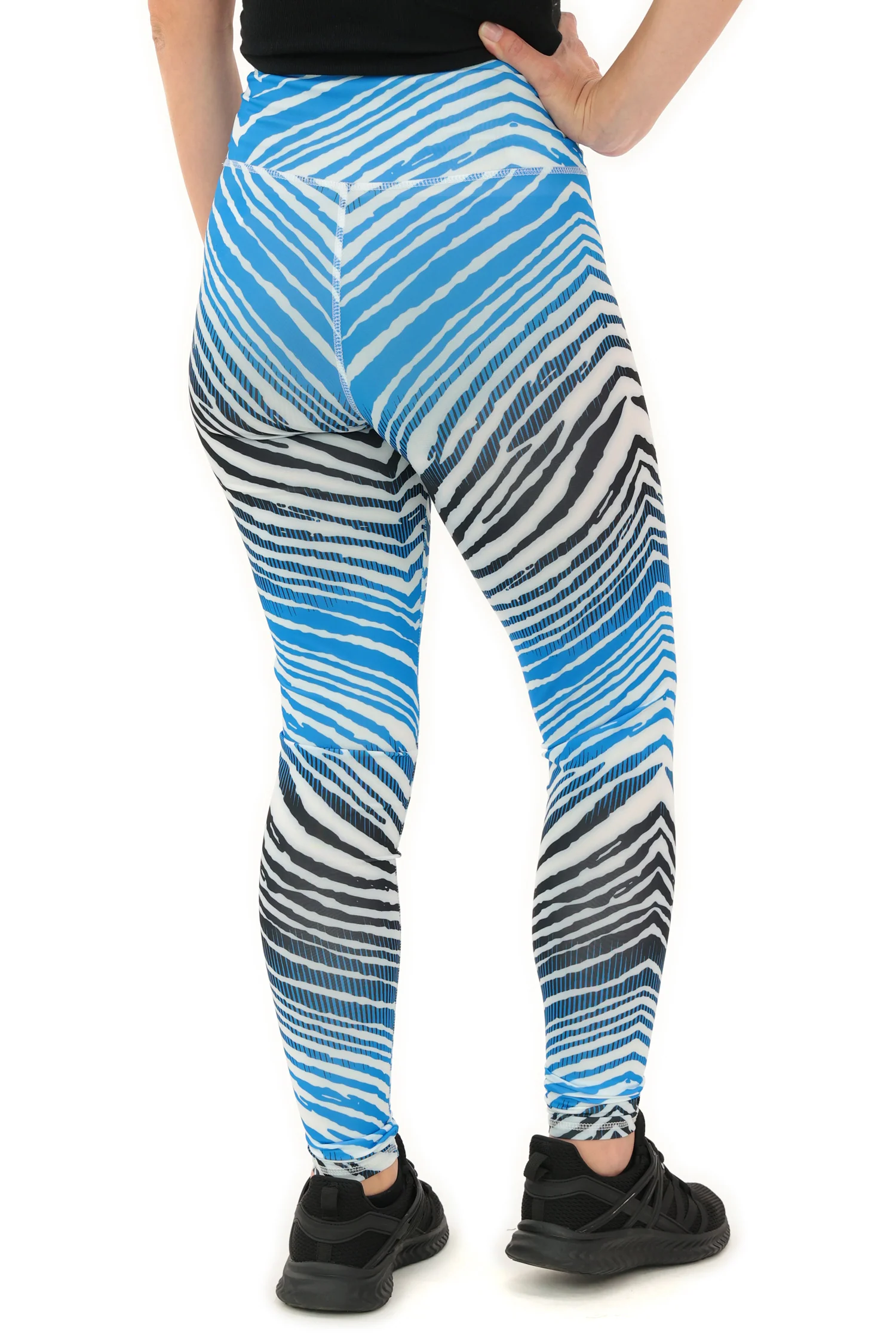 Zubaz NFL Women's Primary Logo Zebra Ombre Leggings, Carolina Panthers - Image 8