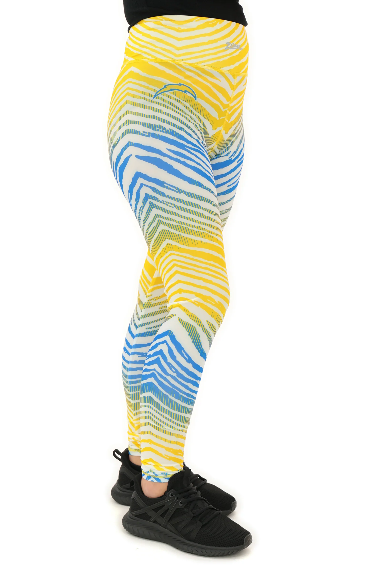 Zubaz NFL Women's Primary Logo Zebra Ombre Leggings, Los Angeles Chargers - Image 14