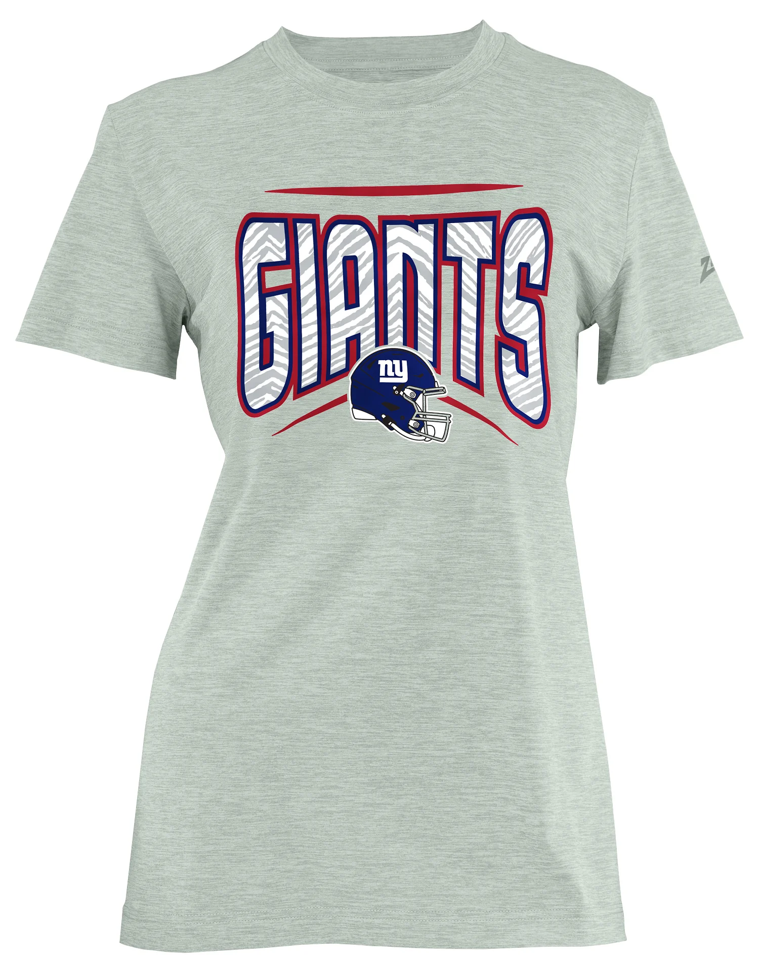 Zubaz NFL Women's Quarterback Heather Gray Color Short Sleeve T-Shirt, New York Giants - Image 25