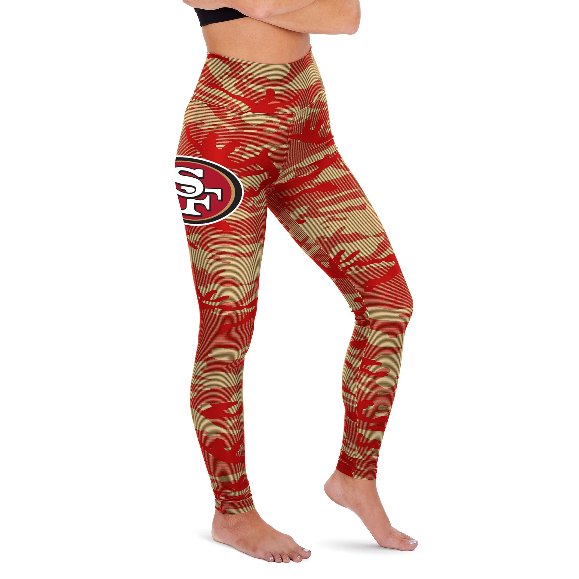 Zubaz NFL Women's San Francisco 49ers Camo Lines Leggings - Image 5