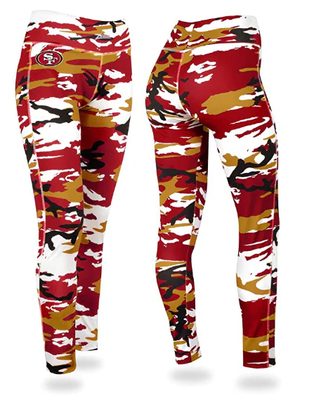 Zubaz NFL Women's San Francisco 49ers Camo Print Legging Bottoms - Image 5