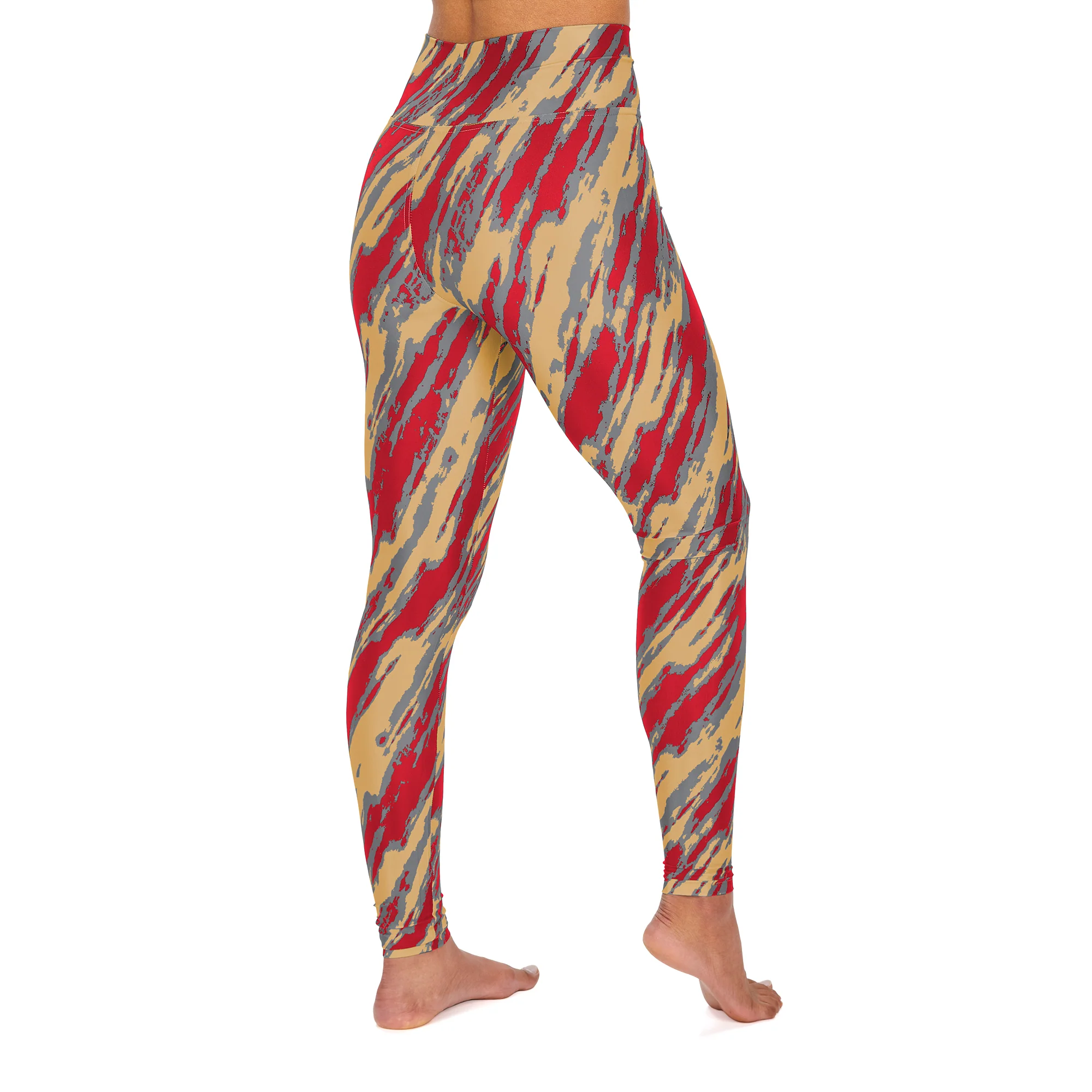 Zubaz NFL Women's San Francisco 49ers Diagonal Streak Leggings - Image 2