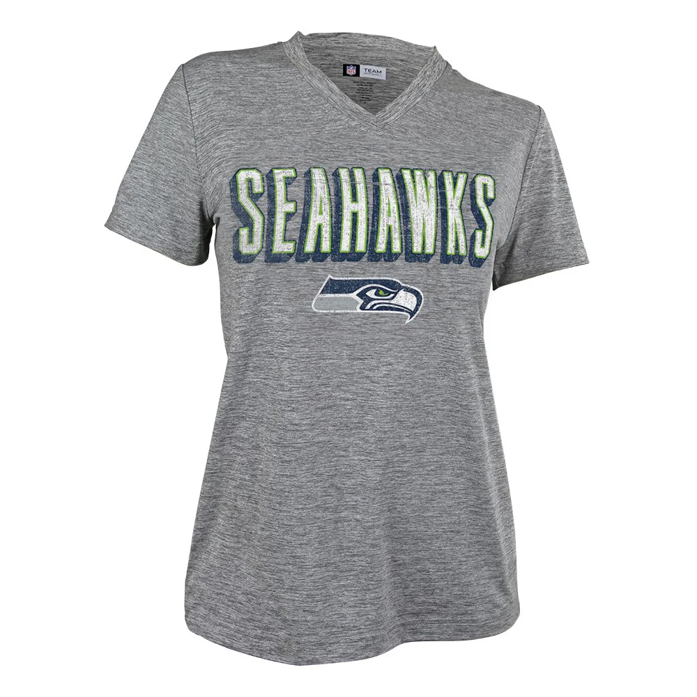 Zubaz NFL Women's Seattle Seahawks Retro Zebra V-Neck T-Shirt - Image 6