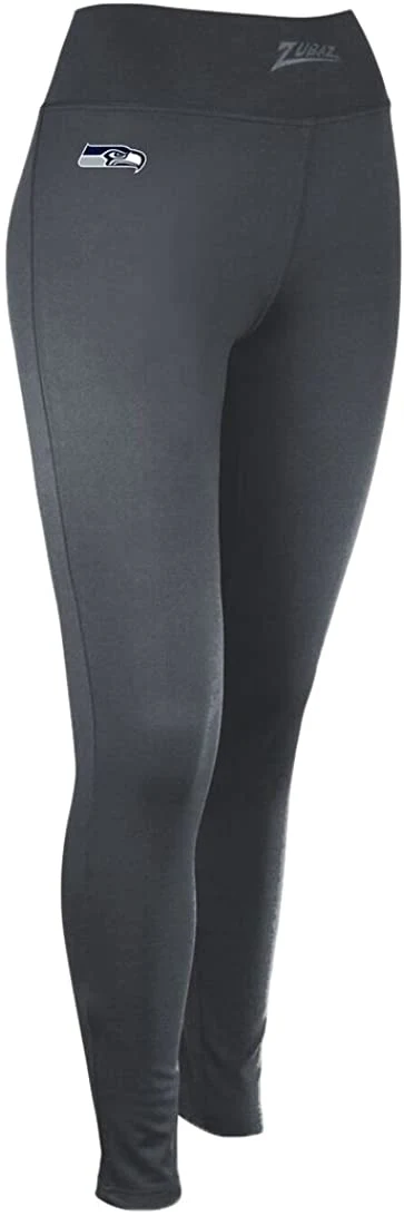 Zubaz NFL Women's Seattle Seahawks Solid Leggings, Charcoal - Image 3
