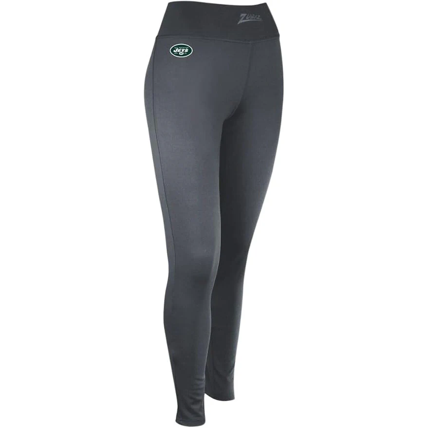 Zubaz NFL Women's Solid CHARCOAL Leggings - NEW YORK JETS - Image 2