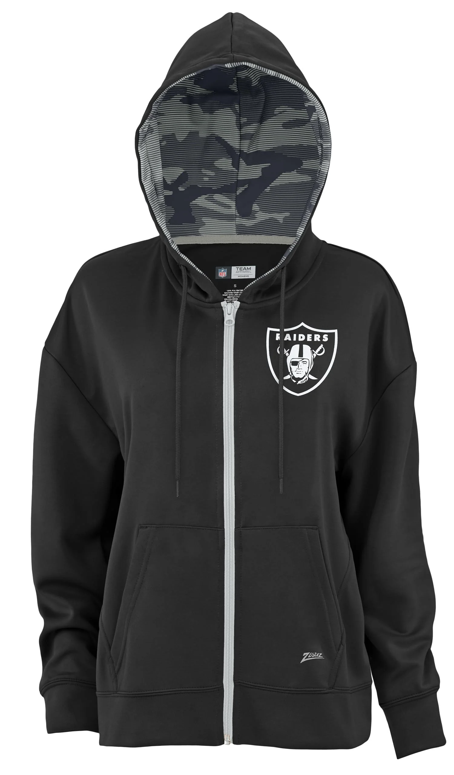 Zubaz NFL Women's Standard Full Zip Hoodie Las Vegas Raiders - Image 7