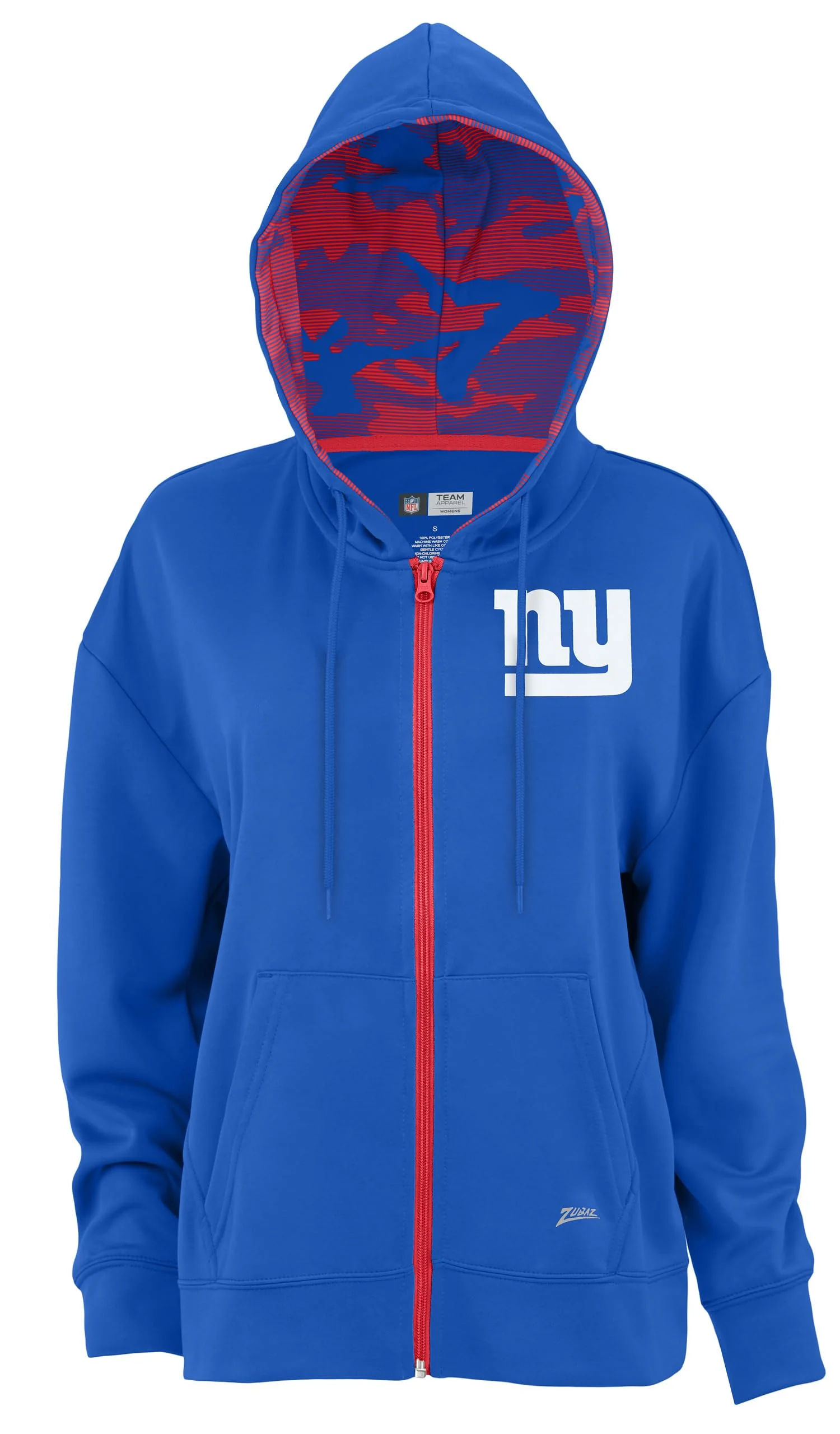 Zubaz NFL Women's Standard Full Zip Hoodie New York Giants - Image 5
