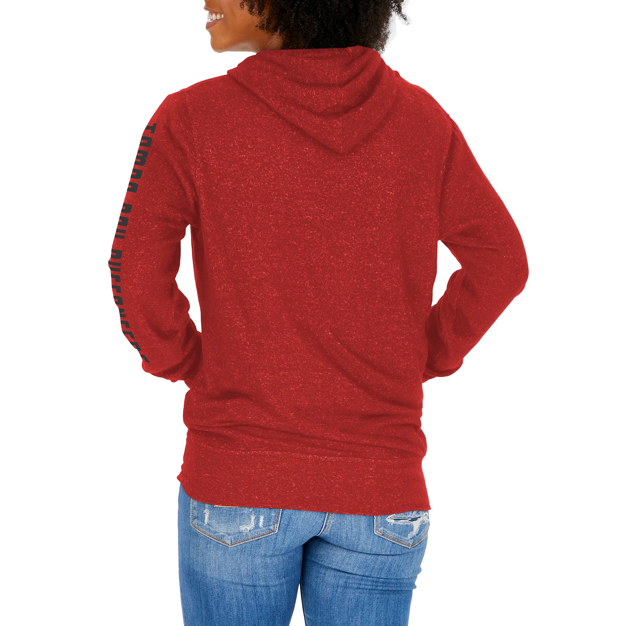 Zubaz NFL Women's Tampa Bay Buccaneers Marled Soft Pullover Hoodie - Image 3